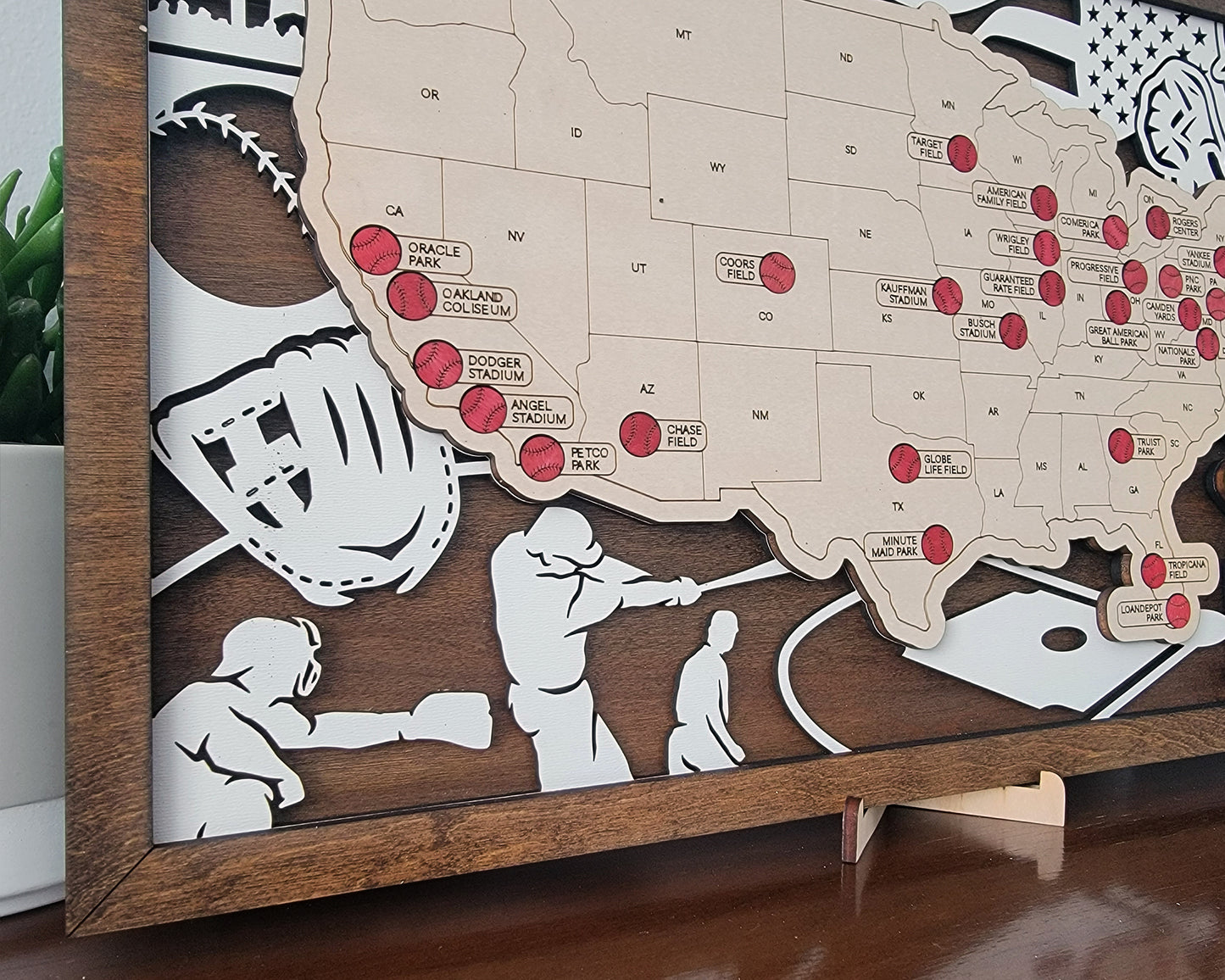 Complete MLB Stadium Travel Map – Visit Every Major League Baseball Team, Baseball Road, All 30 MLB Teams Trip Bucket List, Fan Gift Wall Art