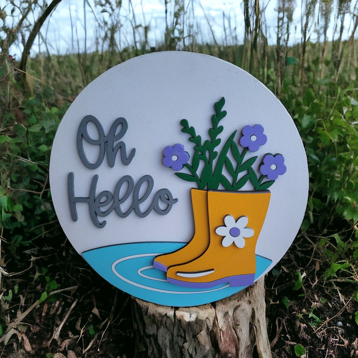 Spring Front Door Decor, Oh Hello Spring Wreath, Spring Wreath, Spring Front Door Hanger, Spring Door Wreath, Welcome Sign Outdoor Decor