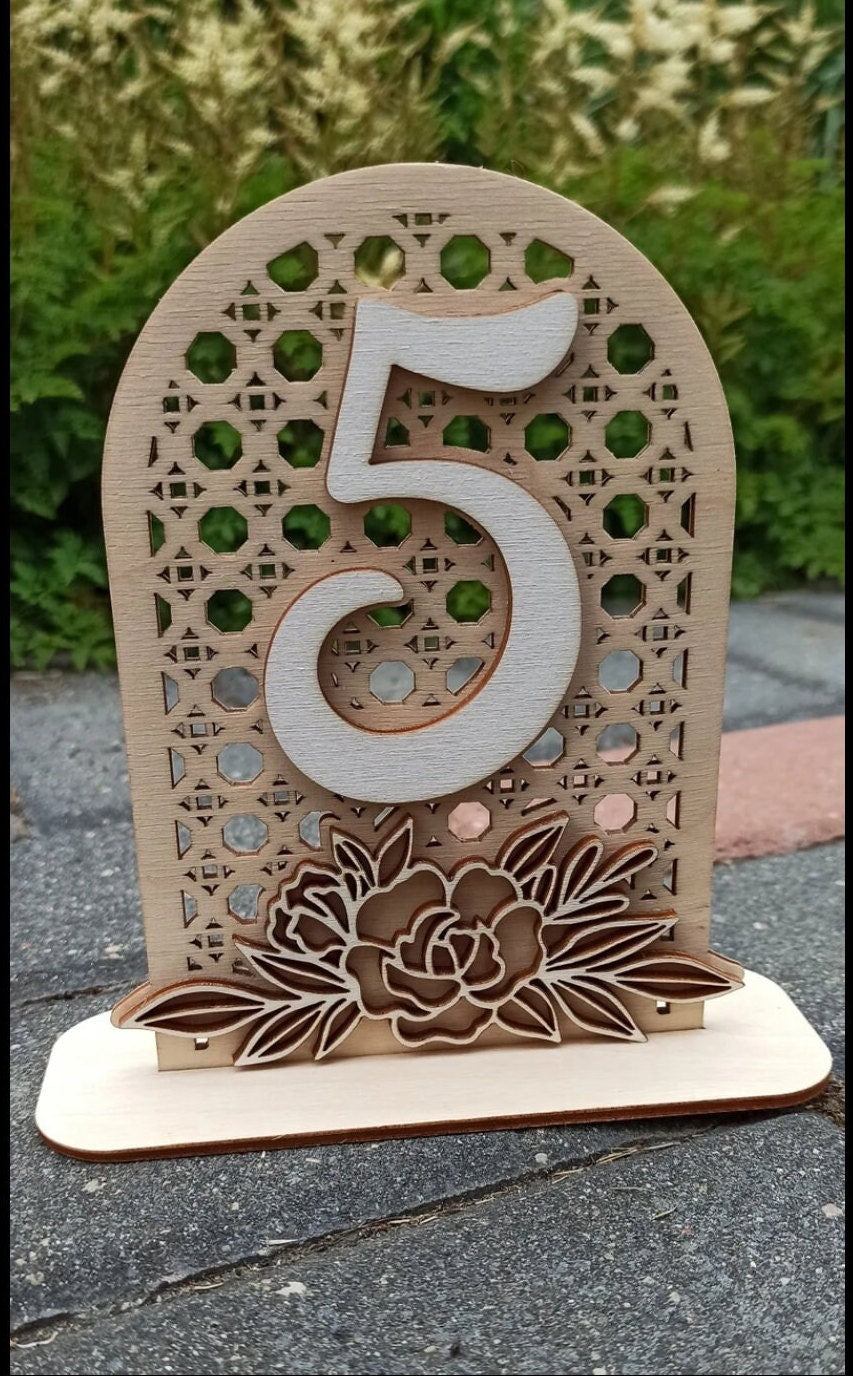 3D Wooden Set of Wedding Table Numbers with Stand Holders, Rustic Wedding Barn Table Decor, Wedding Signage