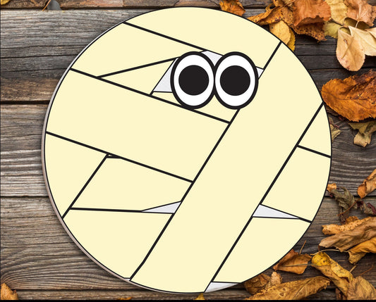 Seasonal Outdoor Decor: Mummy-Themed Halloween Front Door, Porch, and Patio Sign, Outdoor Fall Autumn Decor