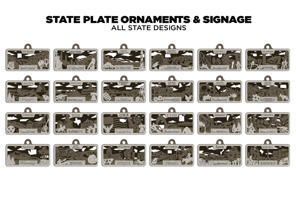 All 50 States Personalized State License Frame Christmas Ornaments, Personalized Family Ornament, Custom Christmas Tree Ornament