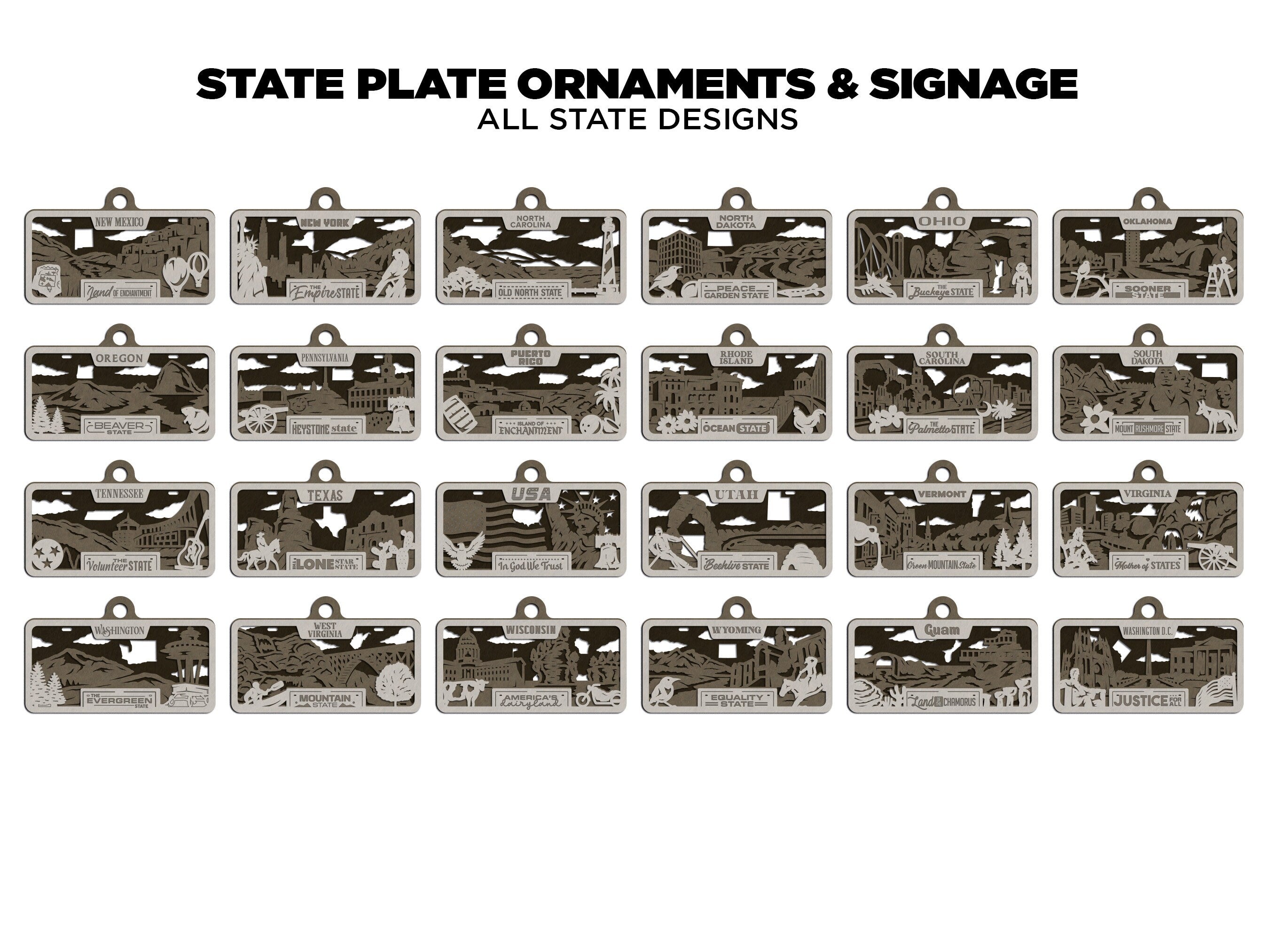 All 50 States Personalized State License Frame Christmas Ornaments, Personalized Family Ornament, Custom Christmas Tree Ornament