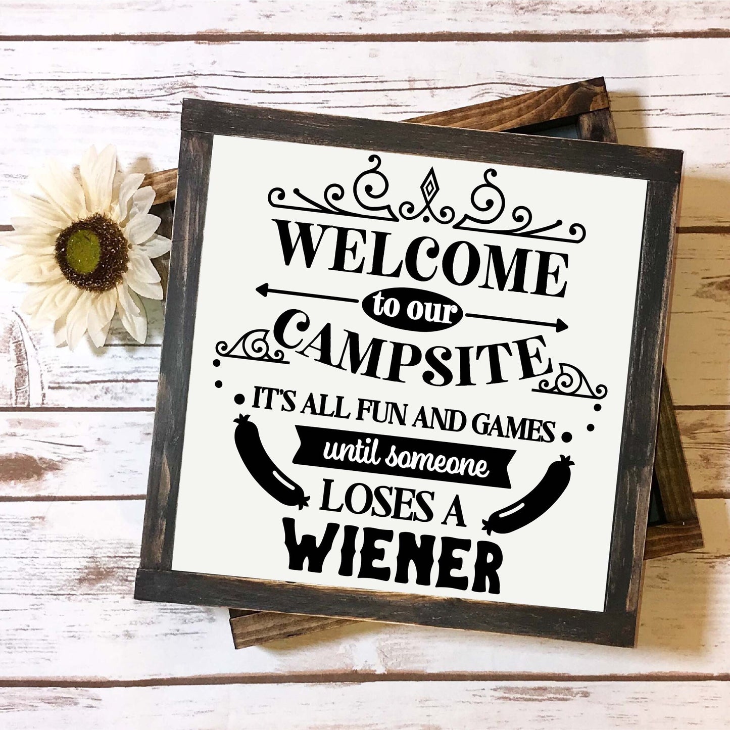 Welcome to Our Campsite Funny Camping Signs, RV Travel Decor, Happy Camper Gifts, Inside Lake House Camper Decor