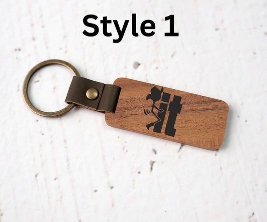 Funny Engraved Wooden Keychains, One Piece Car Keychains, Keychain For Men and Women, Father in Law Gift, Custom Wooden Keychains