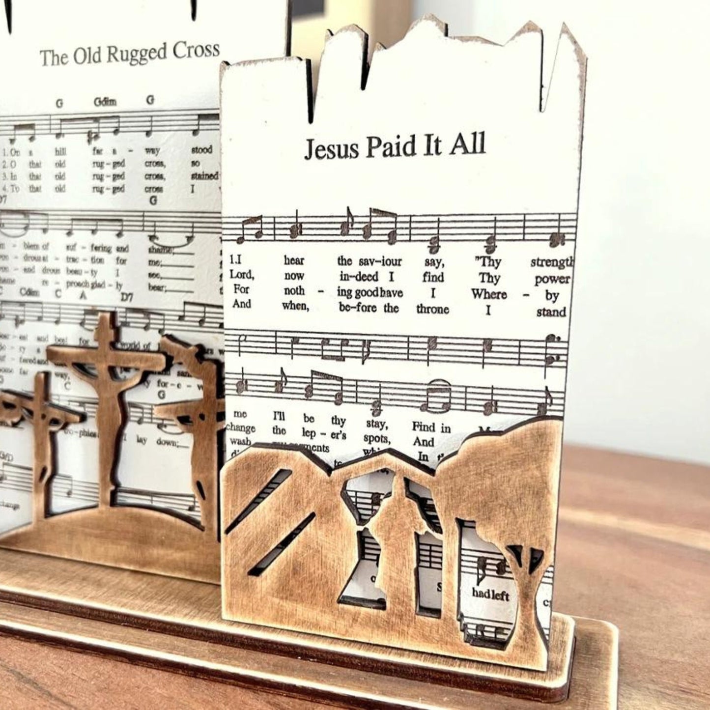 3D Engraved Easter Religious Shelf Sitter, Christian Catholic Gifts, Handmade Housing Warming Gift, Farmhouse Unique Home Decor