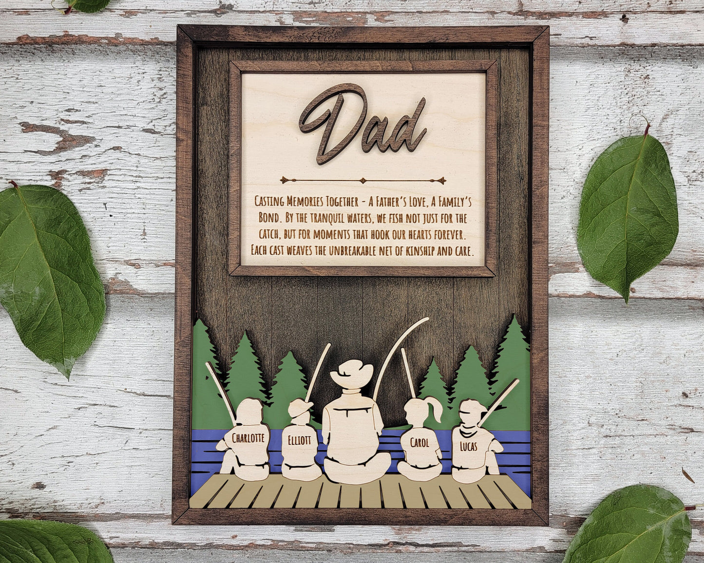 Personalized Fathers Day Gift For Dad From Son/Daughter, Wooden Picture Frame Dad Gifts, Gift for Husband, Grandpa Gift