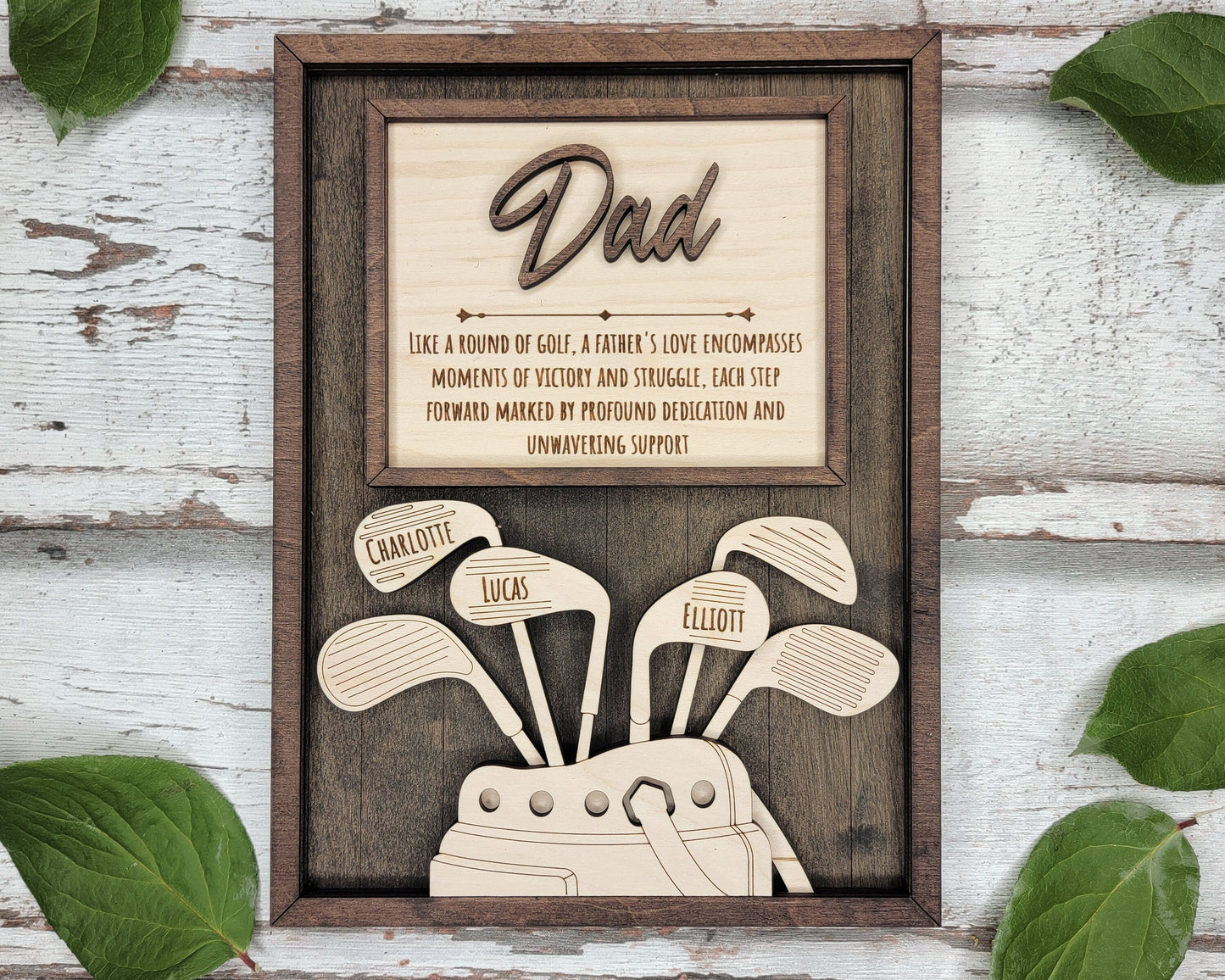 Golf Personalized Fathers Day Gift For Dad From Son/Daughter, Wooden Picture Frame Dad Gifts, Gift for Husband, Grandpa Gift