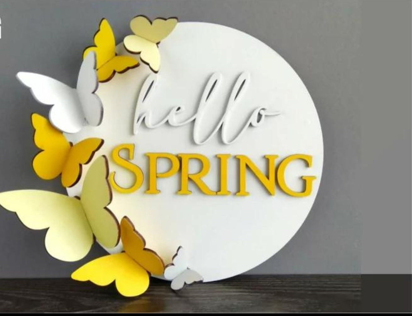 3D Butterfly Hello Spring Front Door Decor, Butterfly Wall Art, Butterfly Gifts, Spring Wreaths For Front Door, Front Door Sign,