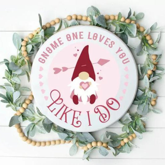 Valentines Day Gnome Welcome Sign, Wooden Door Hanger, Entry Way Decor, Valentine Decor, Valentine Door Decor,