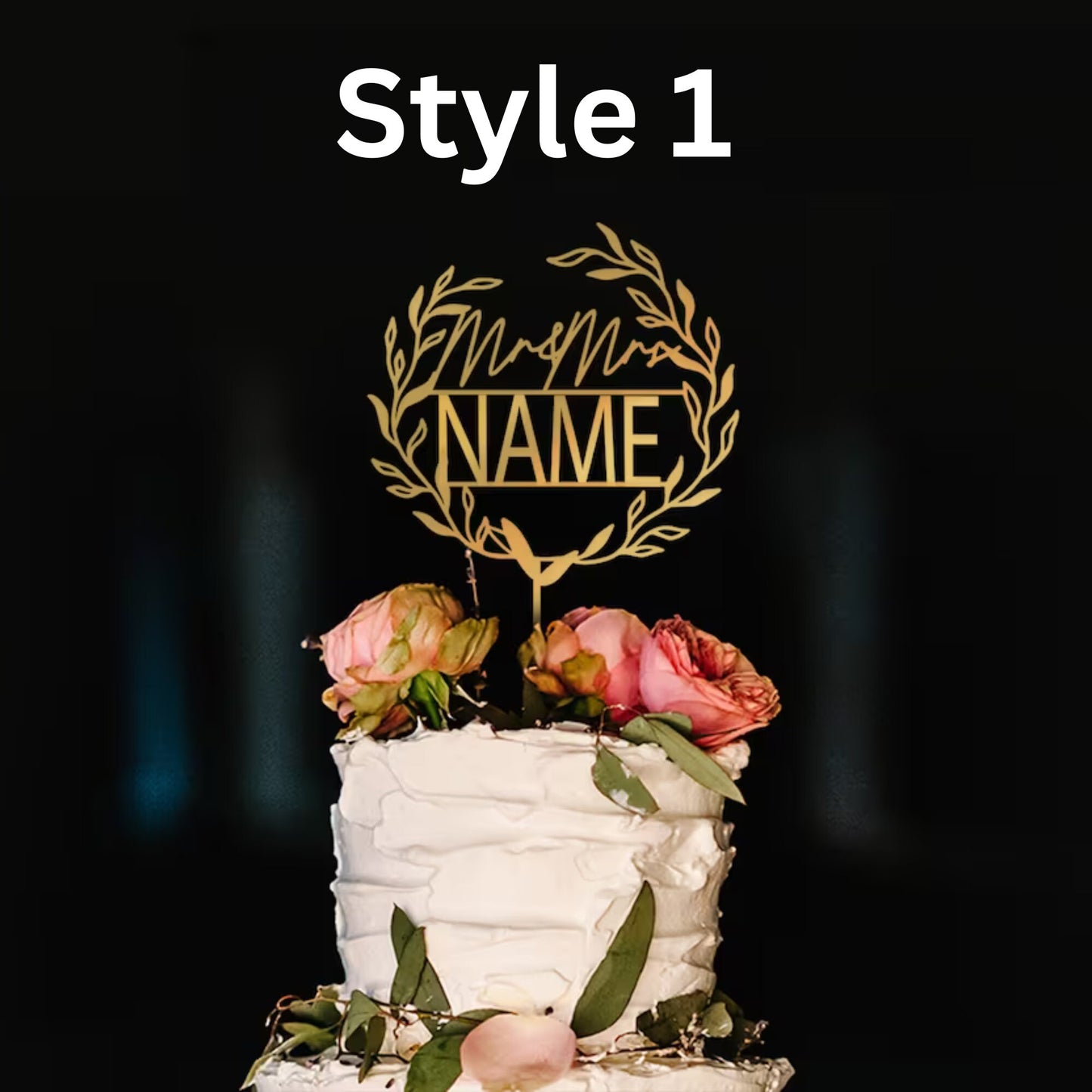 Rustic Wedding Cake Topper, Gold Mr Mrs Cake Topper, Personalized Anniversary Cake Topper, Custom Wedding Cake Topper, Wedding Cake Topper