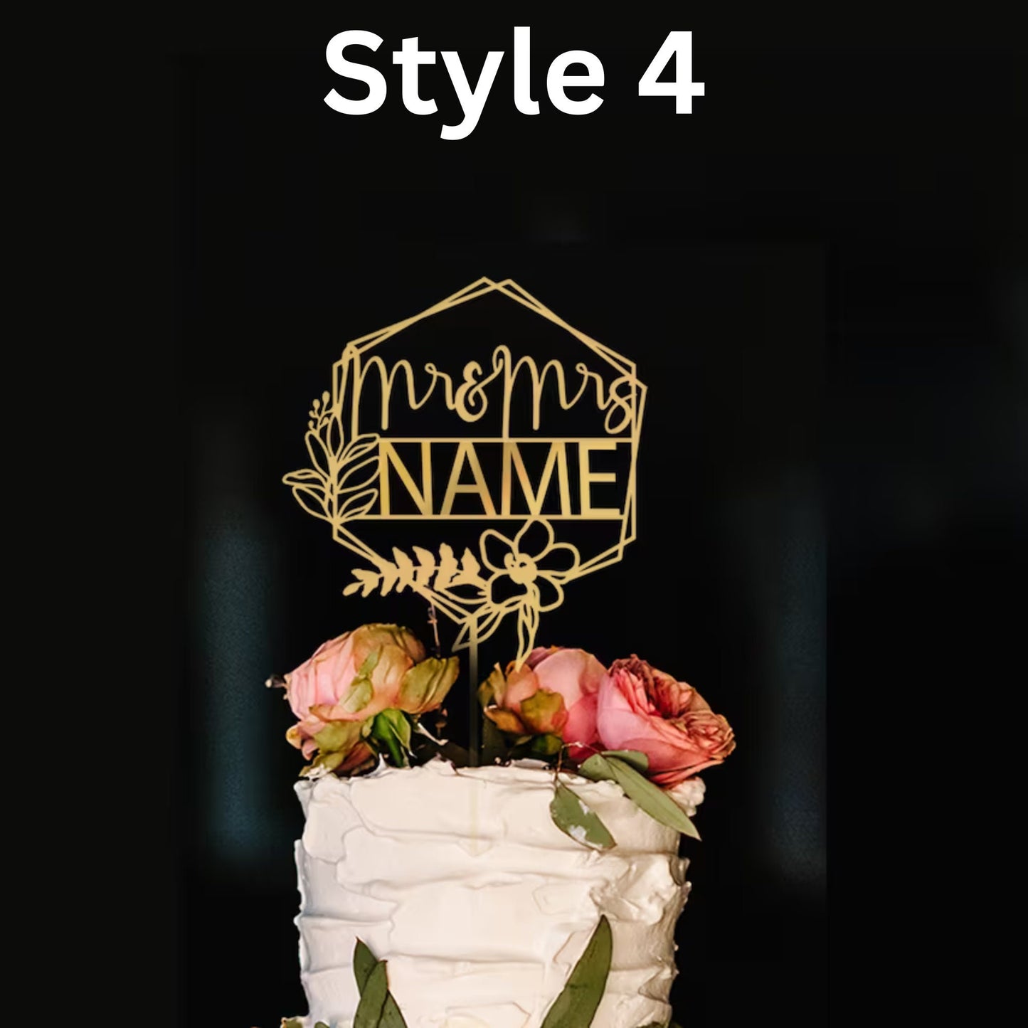 Rustic Wedding Cake Topper, Gold Mr Mrs Cake Topper, Personalized Anniversary Cake Topper, Custom Wedding Cake Topper, Wedding Cake Topper