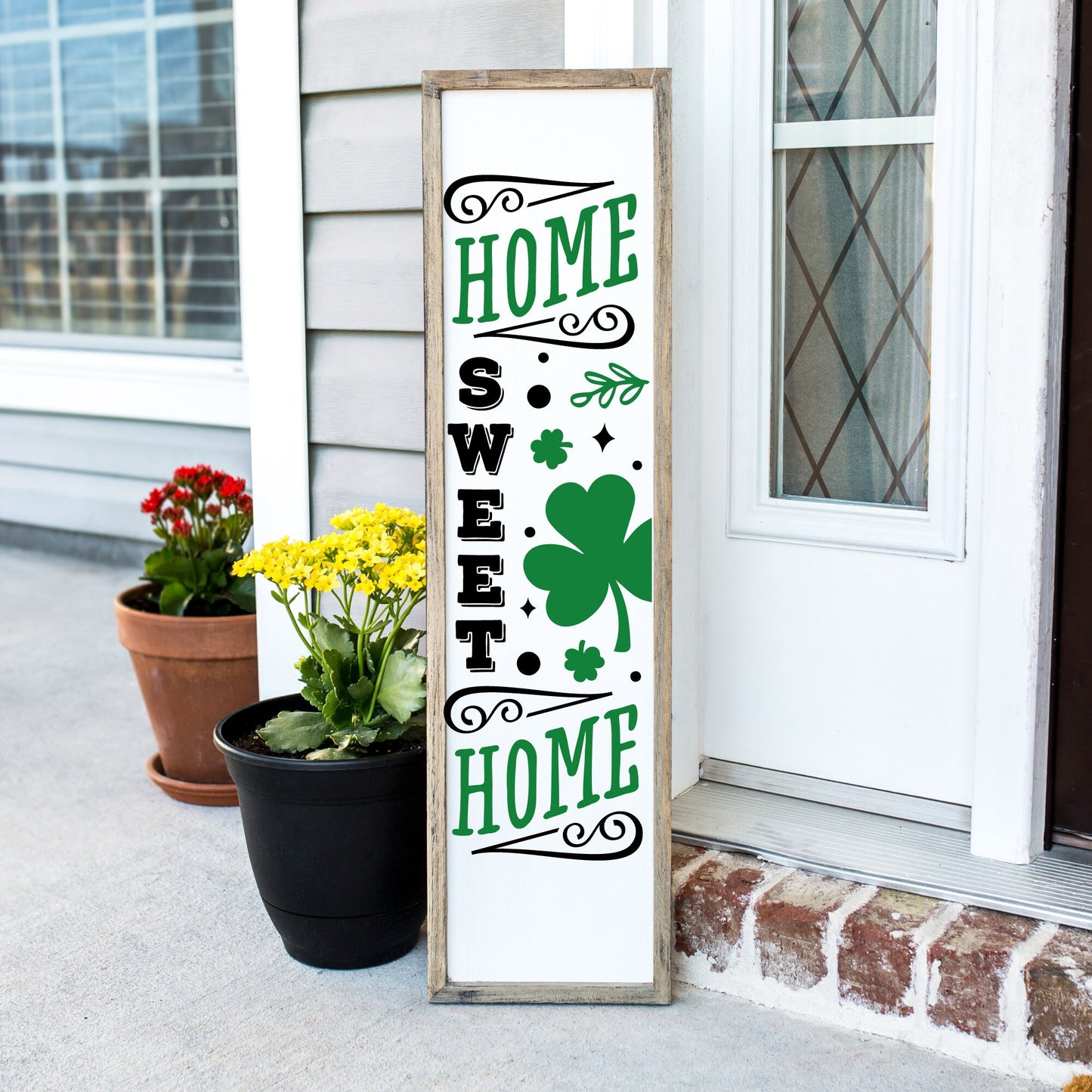 St. Patrick's Day Home Sweet Home Front Door Sign, Welcome Sign For Front Porch, Yard Sign, Front Porch Sign