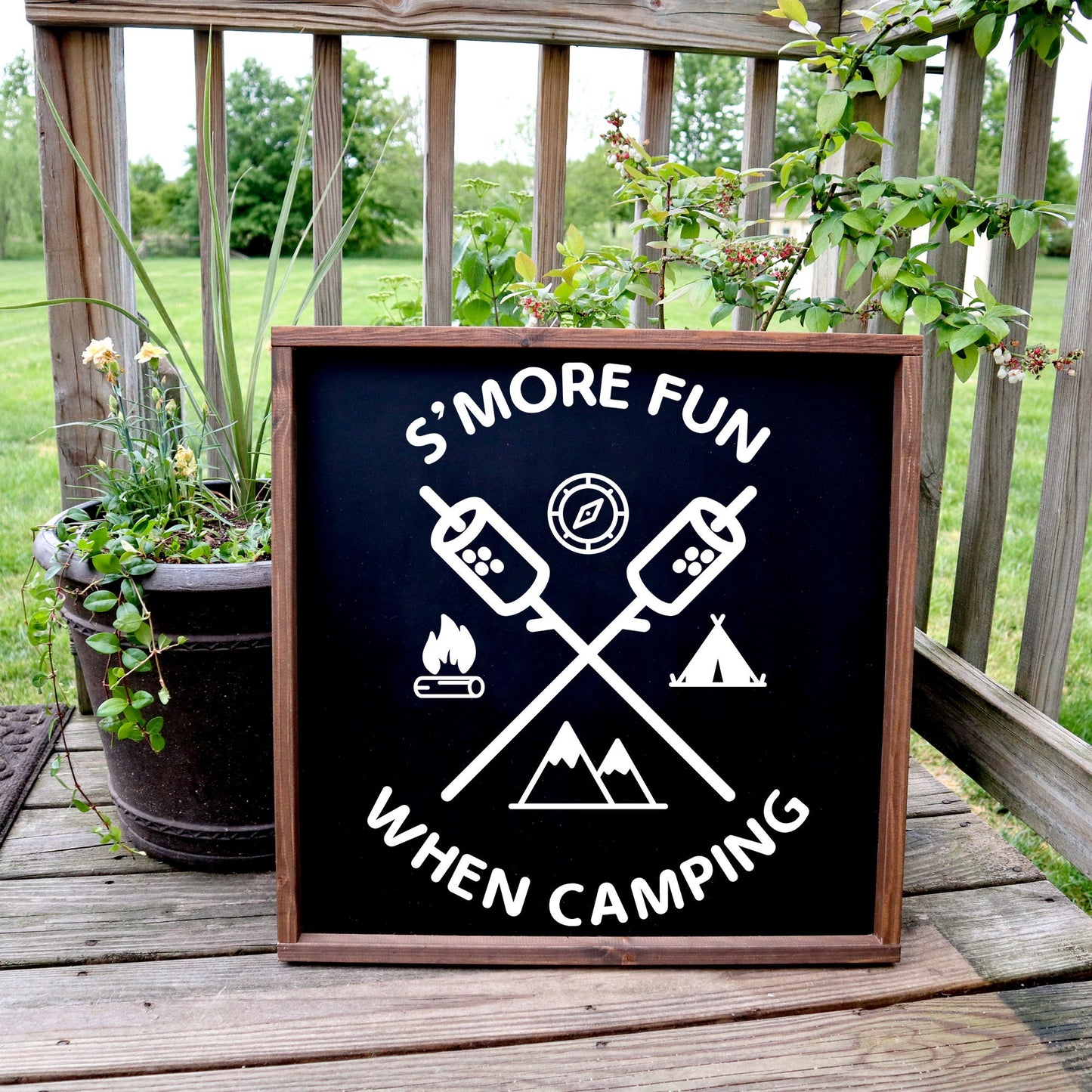 Rustic RV Camping Sign - Outdoor Camper Decor for Your Campsite, Custom RV Campsite Flag - Welcome Guests with a Camping Sign.