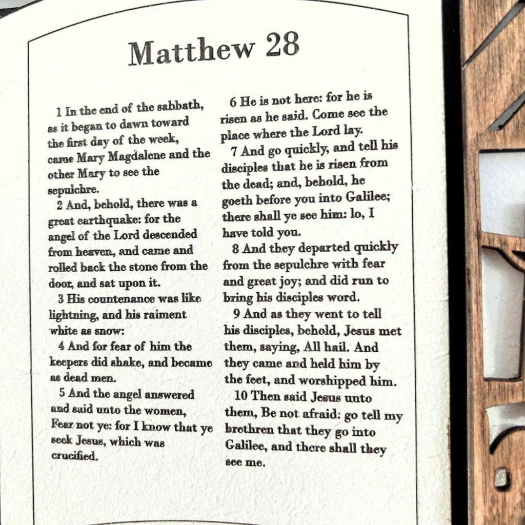 3D Wooden Handmade Easter Scene Shelf Sitter Bible Scriptures Display, Easter Decor Christian Gifts, Religious Bible Verses,