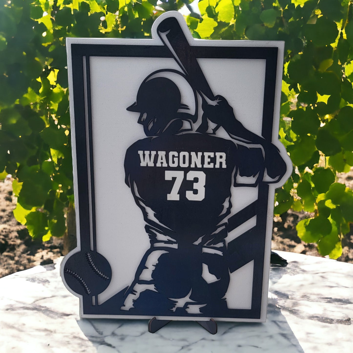 Custom 3D Laser Cut Wood Baseball Sports Plaque, Football, Soccer, Basketball, Volleyball, Softball, Tennis, Hockey Sports Graduation Gift
