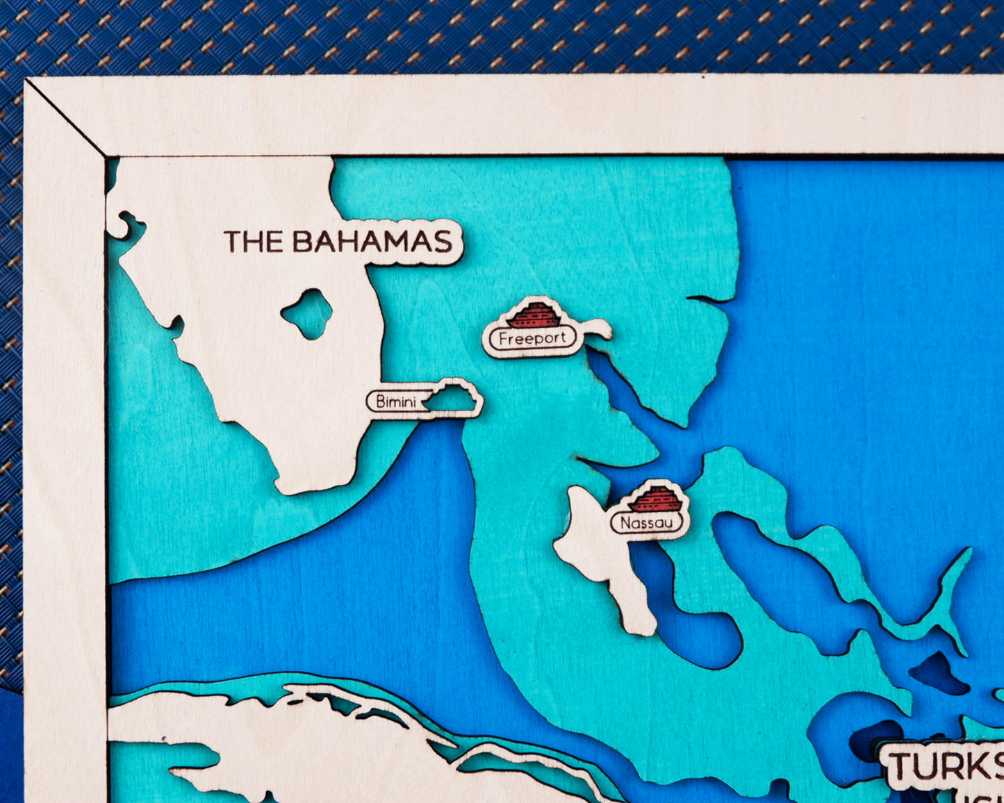 Personalized Eastern Caribbean Cruise Map – Layered Wood Wall Art