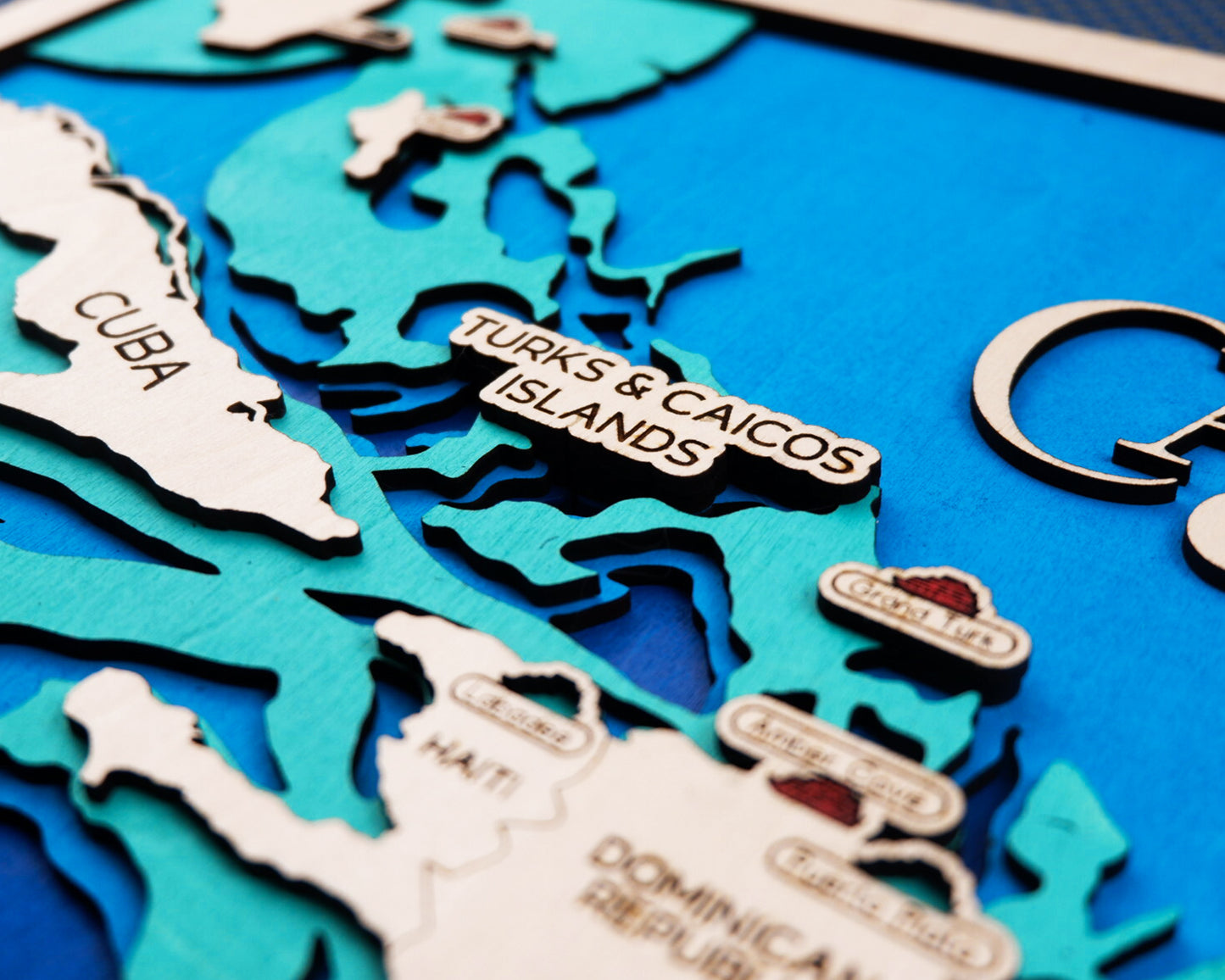 Personalized Eastern Caribbean Cruise Map – Layered Wood Wall Art