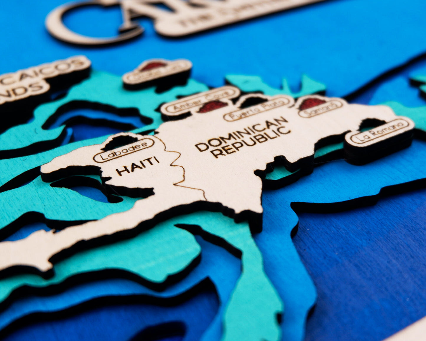 Personalized Eastern Caribbean Cruise Map – Layered Wood Wall Art