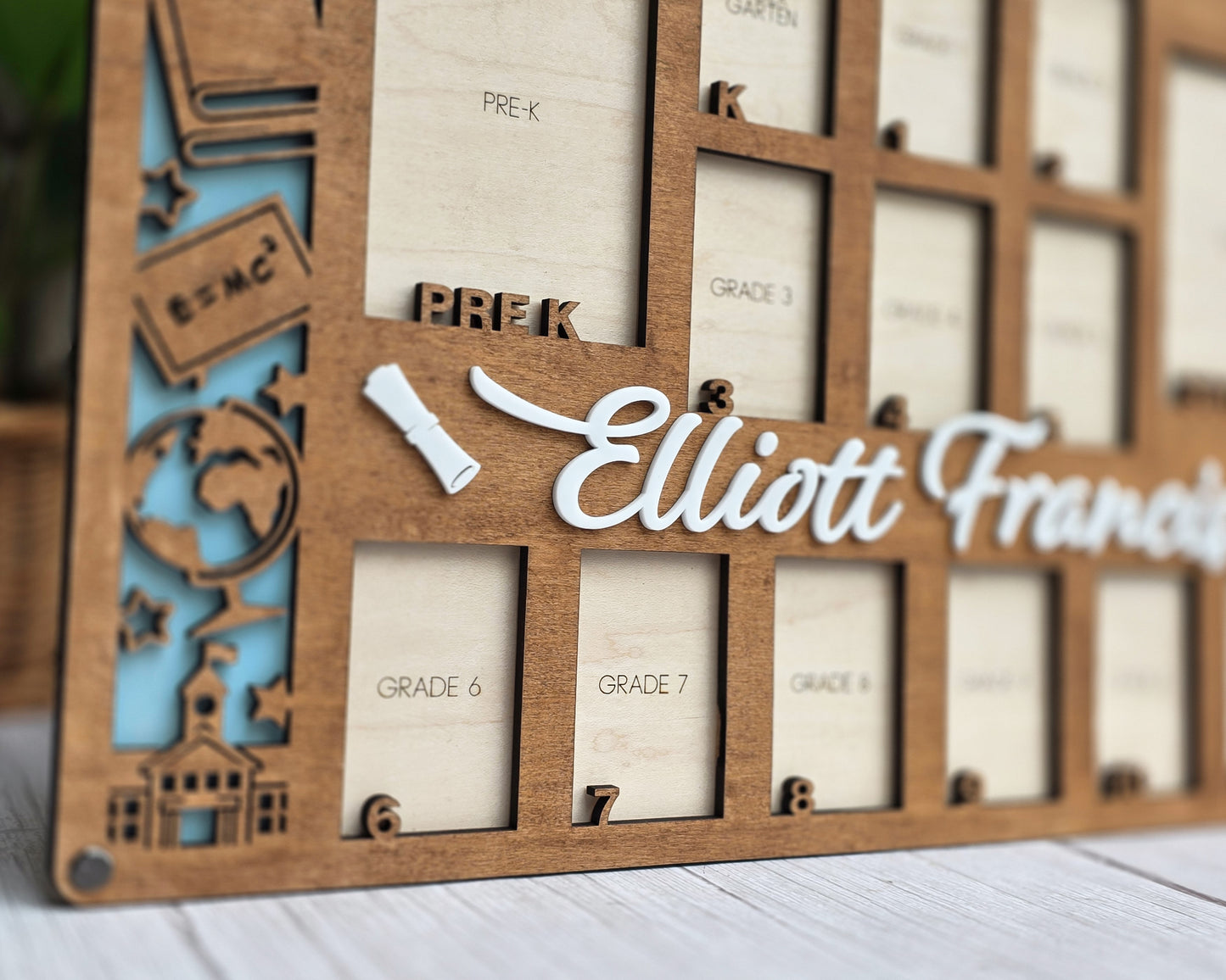 Personalized School Years Photo Board | Laser-Cut Wooden Picture Frame