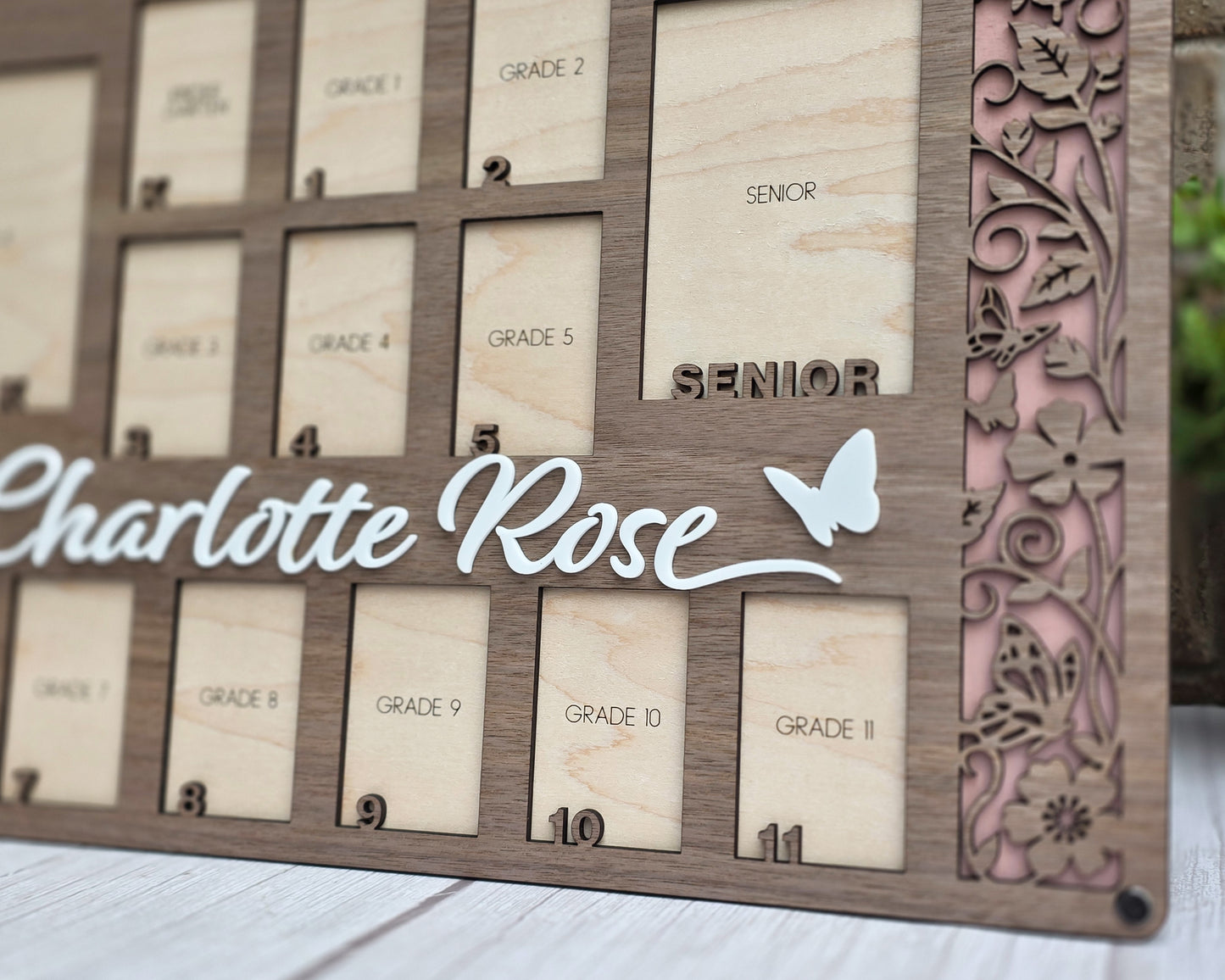 Personalized School Years Photo Board | Laser-Cut Wooden Picture Frame