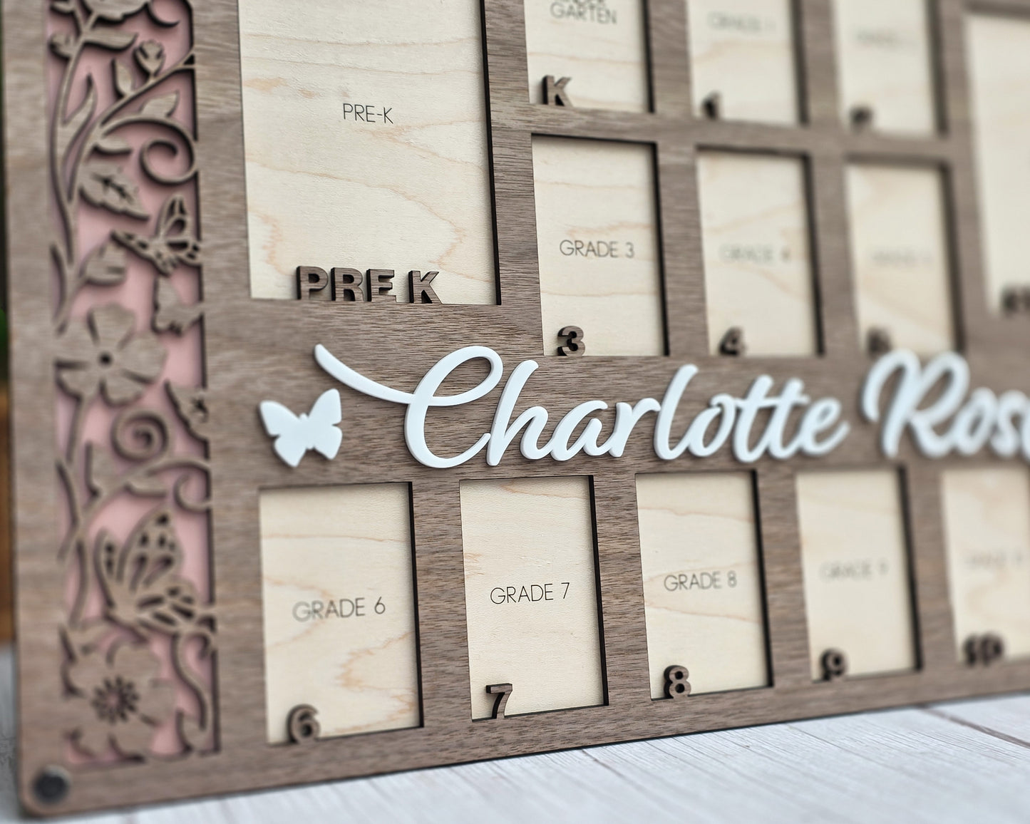 Personalized School Years Photo Board | Laser-Cut Wooden Picture Frame