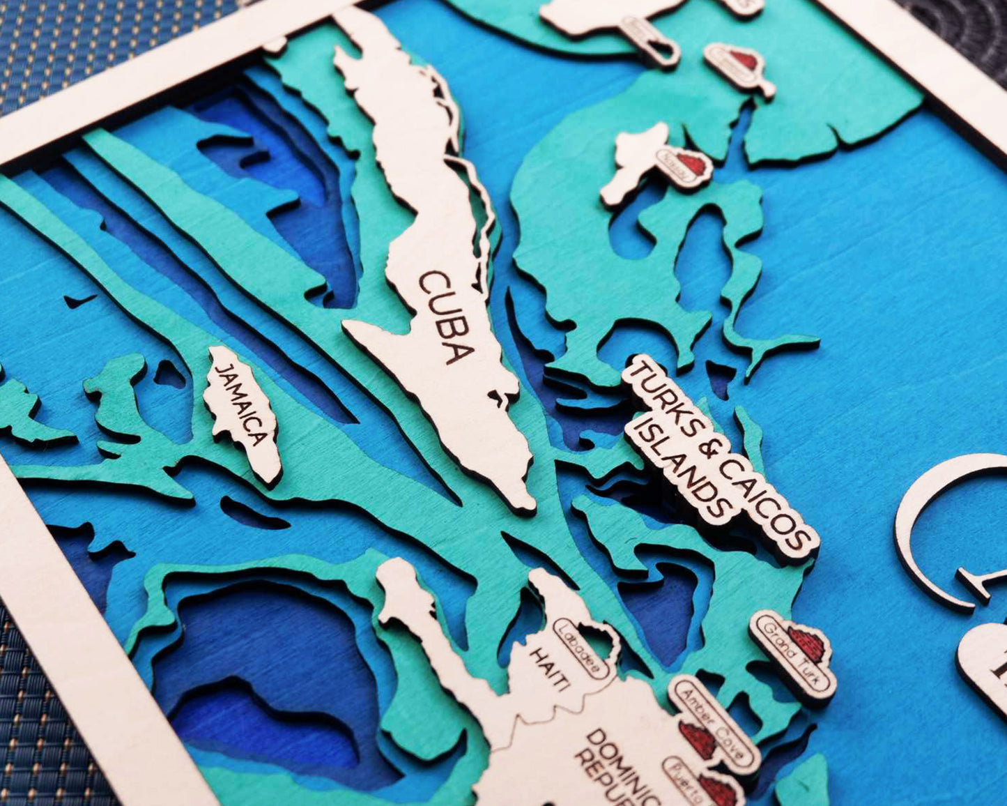 Personalized Eastern Caribbean Cruise Map – Layered Wood Wall Art