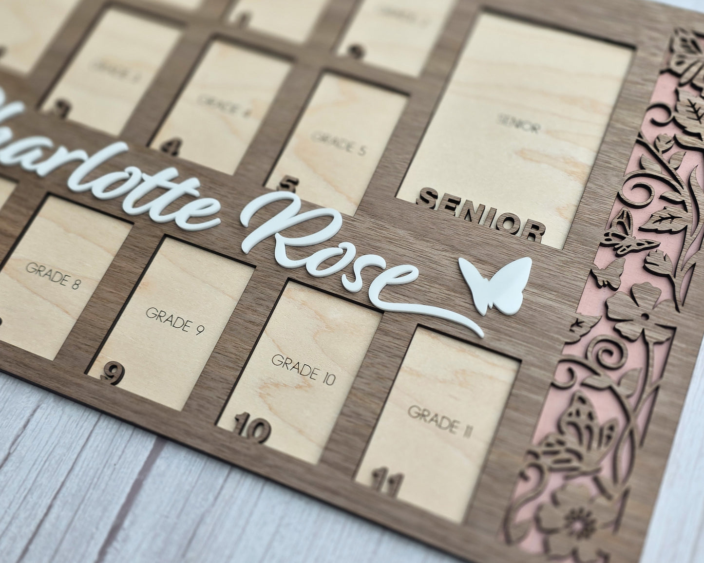 Personalized School Years Photo Board | Laser-Cut Wooden Picture Frame