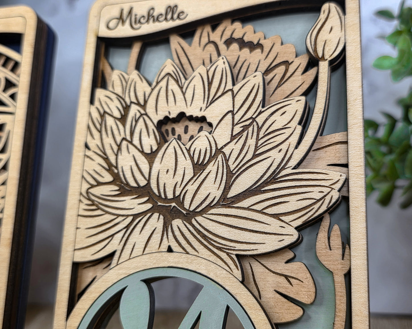 Personalized Laser-Cut Wooden Phone Stand
