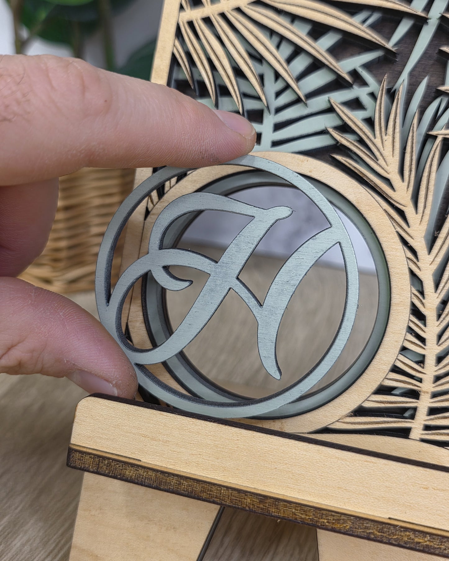 Personalized Laser-Cut Wooden Phone Stand