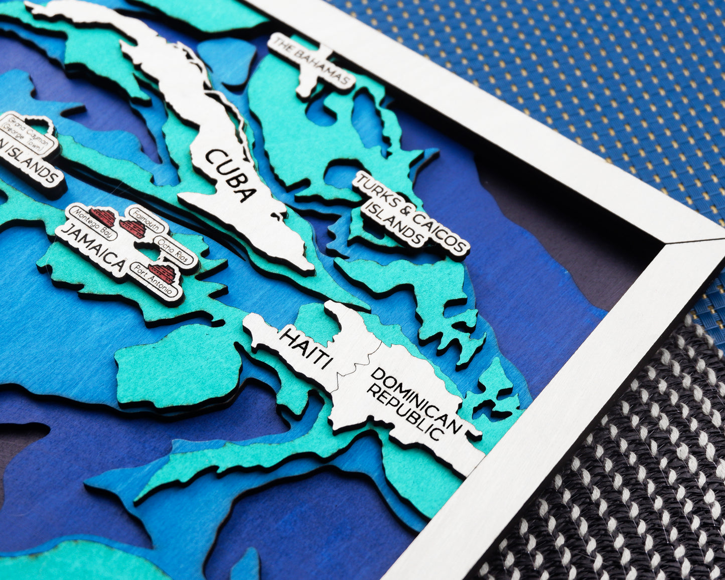 Personalized Western Caribbean Cruise Map – Layered Wood Wall Art