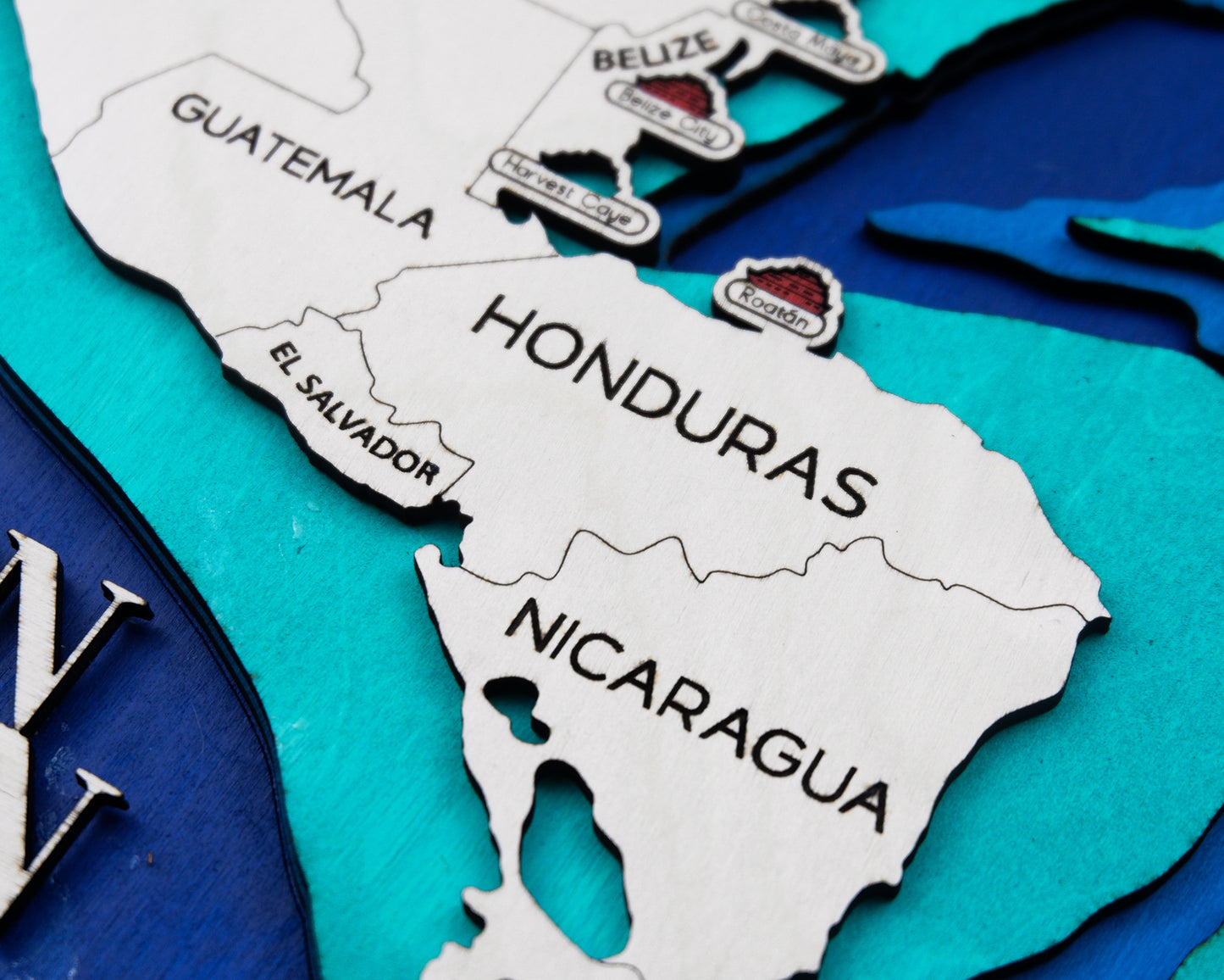 Personalized Western Caribbean Cruise Map – Layered Wood Wall Art