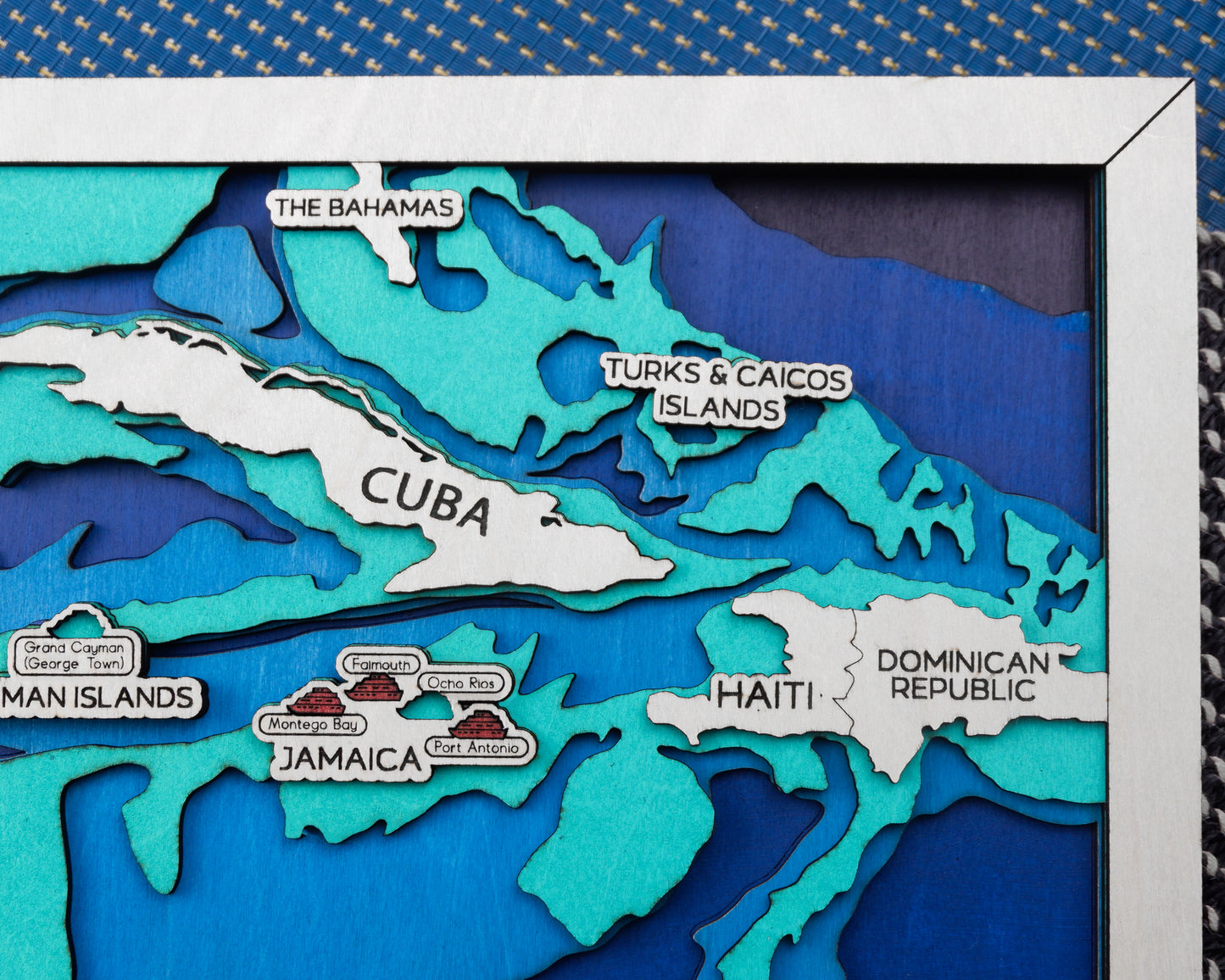 Personalized Western Caribbean Cruise Map – Layered Wood Wall Art