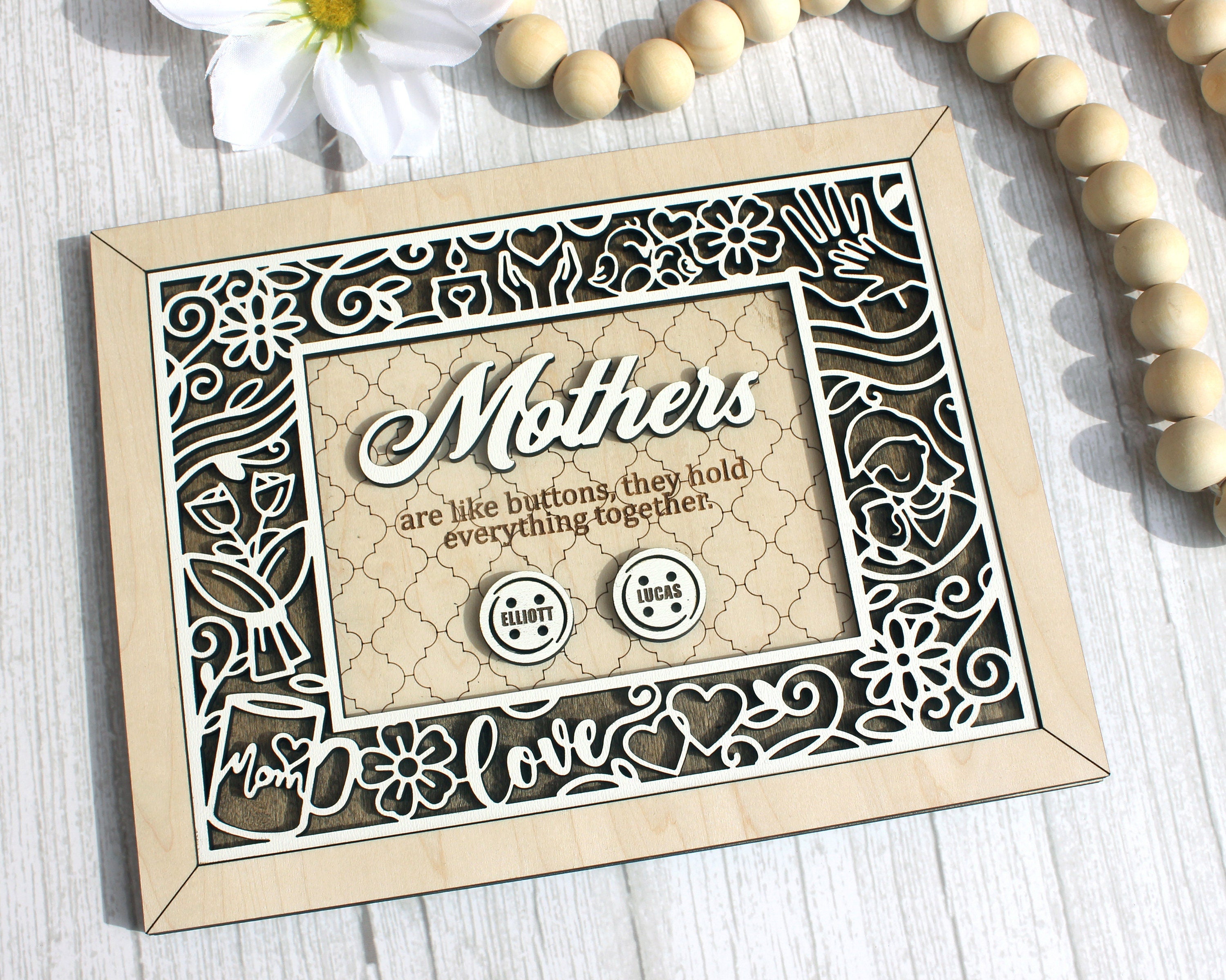 Mothers Day 3D Wall Hanging Decoration or Gift with Stand, Mum Birthday Gift, Grandparents, Gift from Kids, Personalized Mothers Day Gift