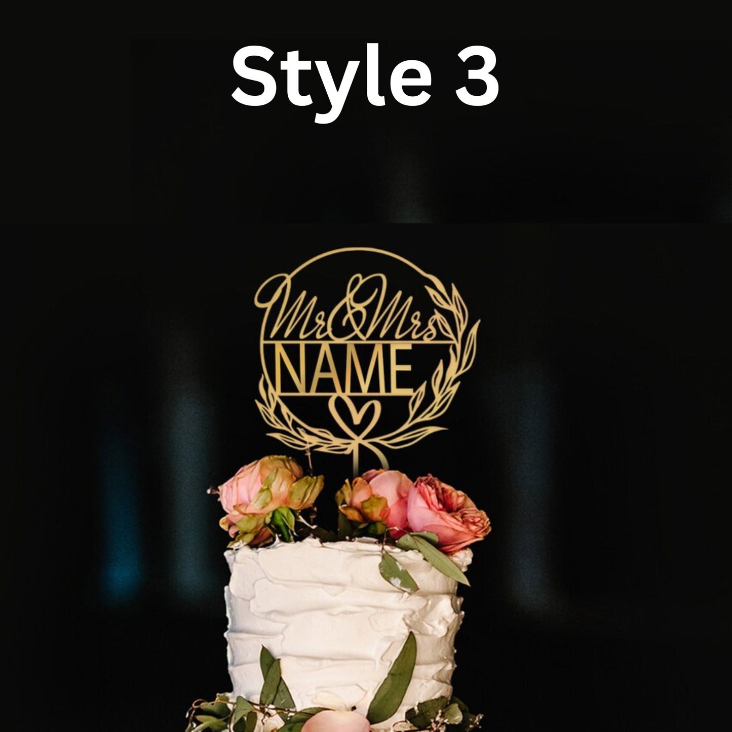 Rustic Wedding Cake Topper, Gold Mr Mrs Cake Topper, Personalized Anniversary Cake Topper, Custom Wedding Cake Topper, Wedding Cake Topper