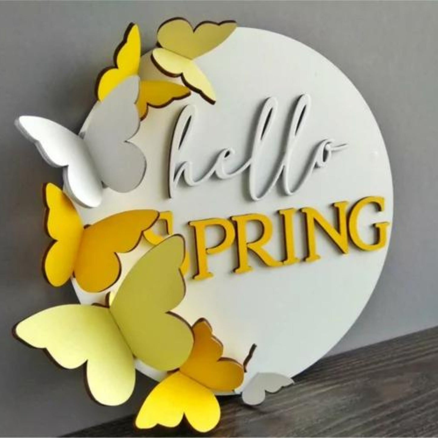 3D Butterfly Hello Spring Front Door Decor, Butterfly Wall Art, Butterfly Gifts, Spring Wreaths For Front Door, Front Door Sign,