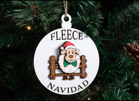 3D Laser Engraved Fleece Navidad Funny Christmas Ornaments, Custom Christmas Tree Ornament, Christmas Decoration Wood Ornament