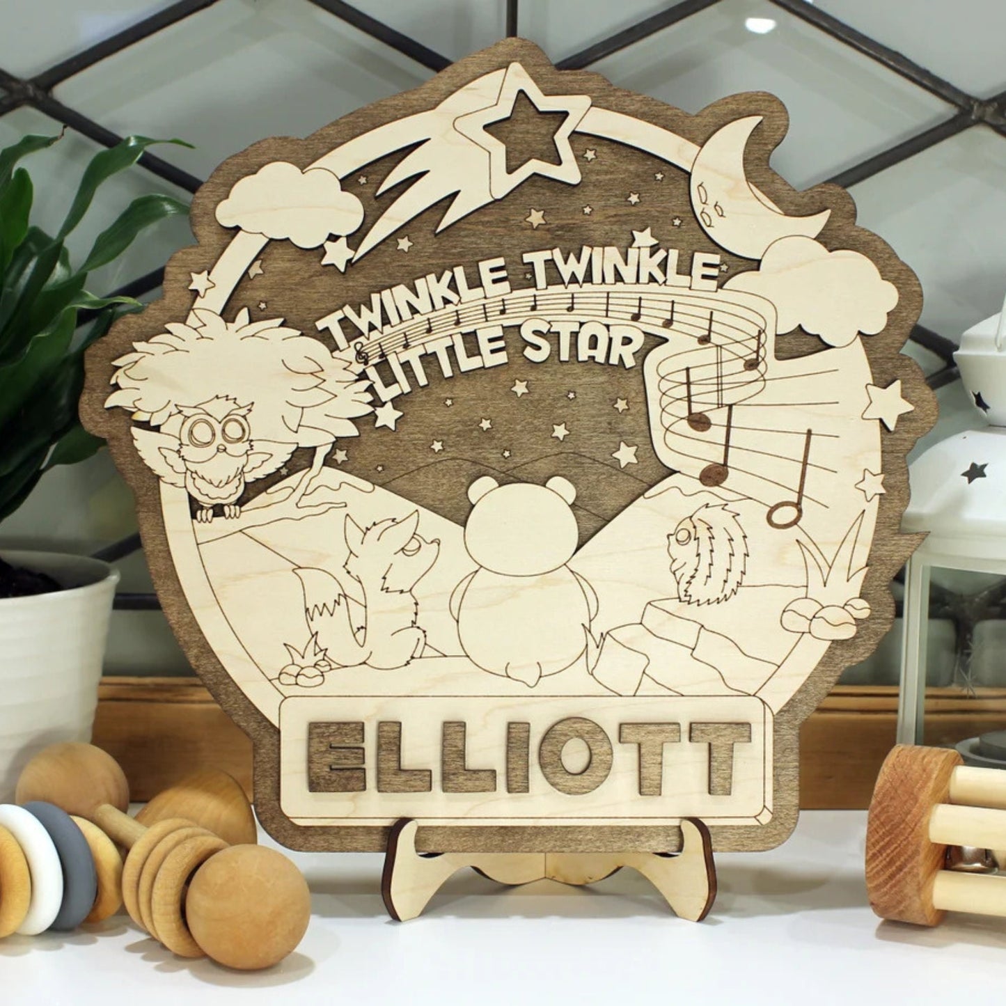 3D Engraved Nursery Name Sign, Custom Baby Name Sign, Nursery Name Sign Boy or Girl, Baby Shower Gift,  Wooden Name Sign Nursery Decor