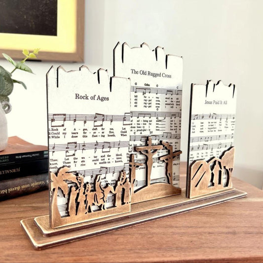 3D Engraved Easter Religious Shelf Sitter, Christian Catholic Gifts, Handmade Housing Warming Gift, Farmhouse Unique Home Decor