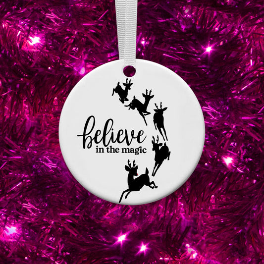 Laser Engraved Ceramic Christmas Ornament, New Home Ornament, Family Ornament, Couples Ornament,