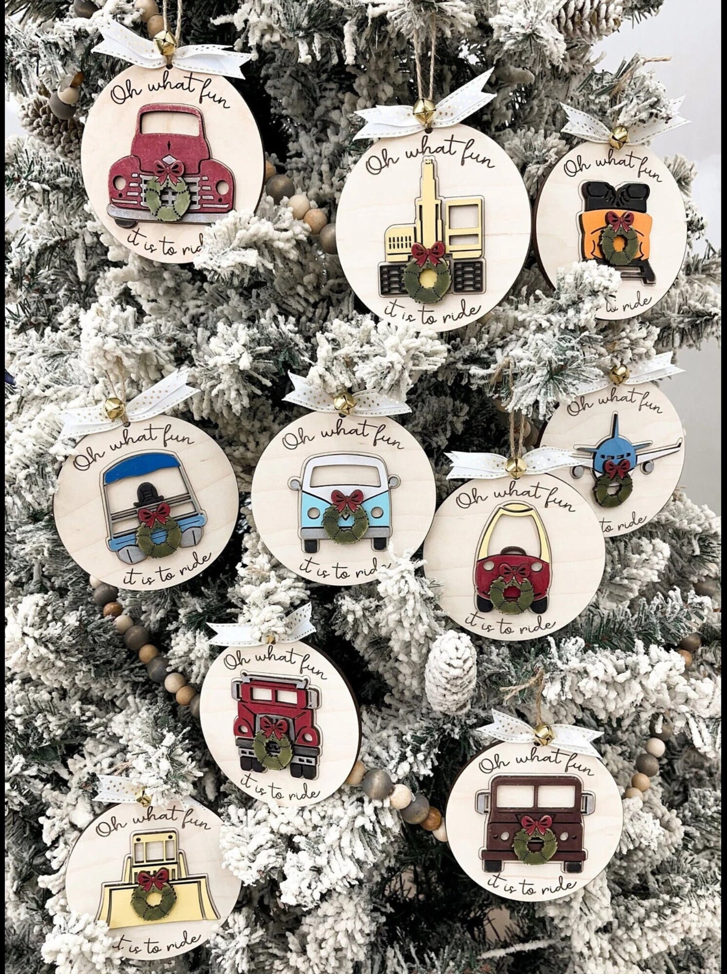 Funny Wooden Handmade Christmas Tree Ornaments, Family Retro Christmas Ornaments, Christmas Decorations