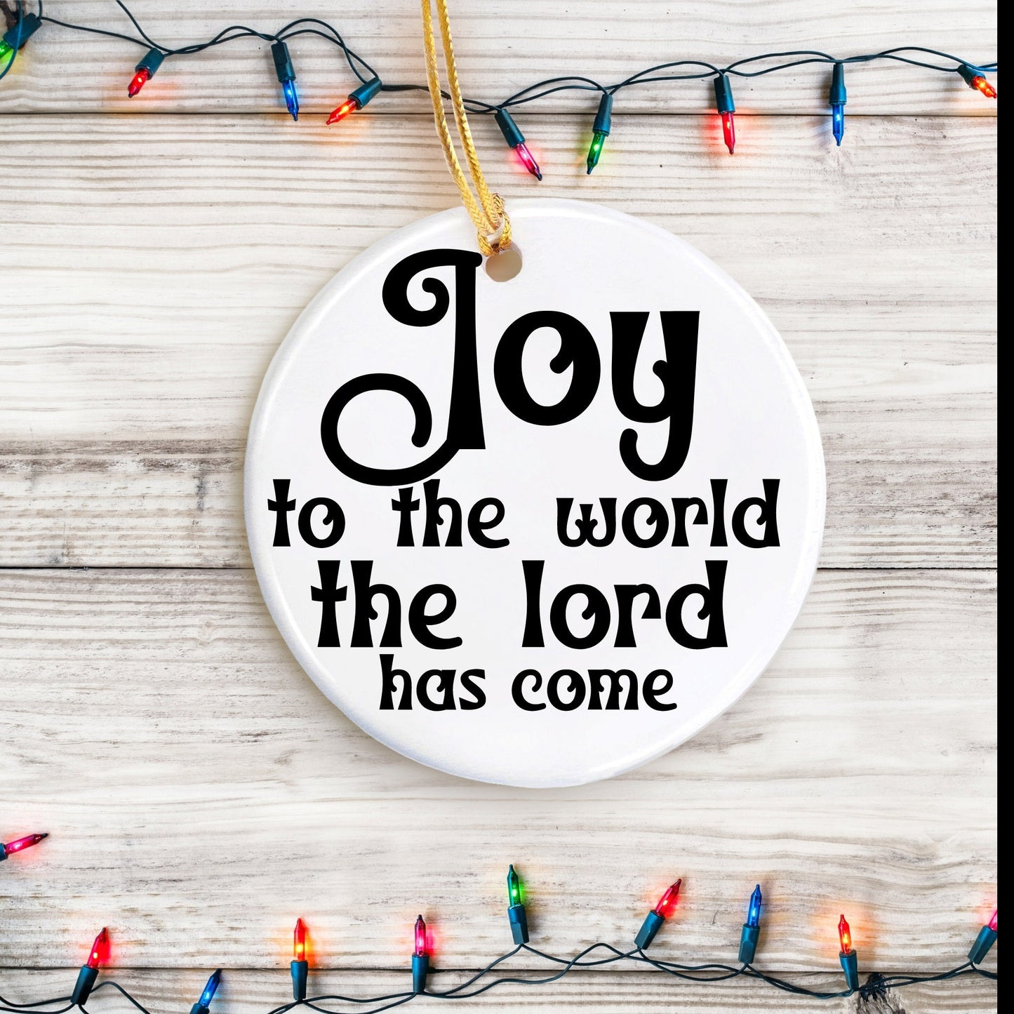 Joy To The World Laser Engraved Ceramic Christmas Ornament, New Home Ornament, Family Ornament, Couples Ornament,