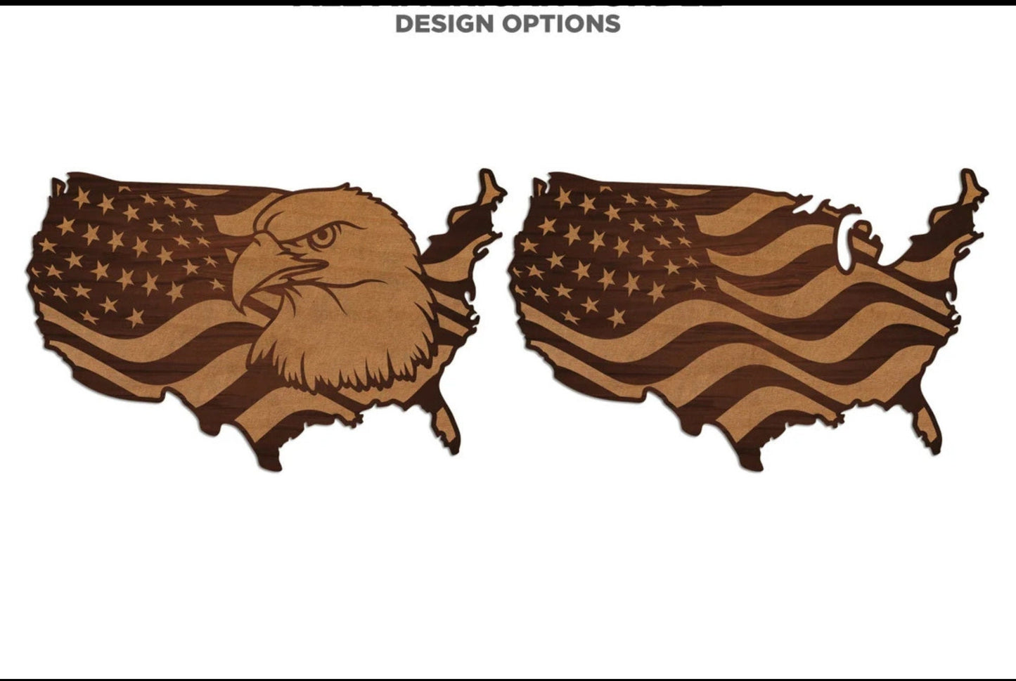 9 Variations of our Laser Engraved Patriotic Door Hanger, Door Sign for the 4th of July featuring Red White and Blue Holiday Signage