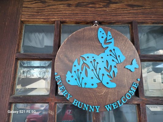 Every Bunny Welcome Boho Front Door Decor, Happy Easter Handmade Home Decor, Easter Holiday Decor, Easter Door Hanger, Easter Wood Sign