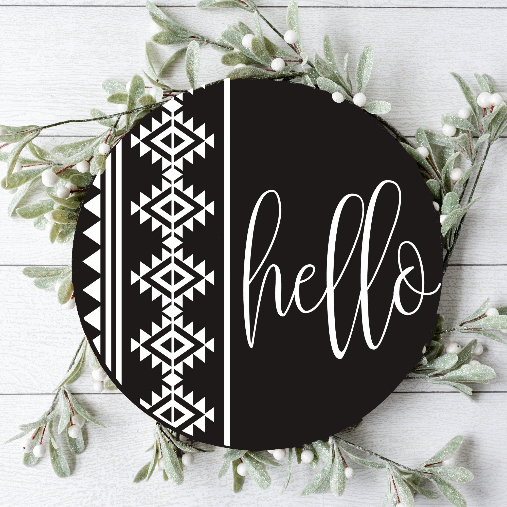 Boho Hello Front Door Decor, Welcome To Our Home Door Hanger, Handmade Home Decor, Housewarming Gift, Custom Door Sign