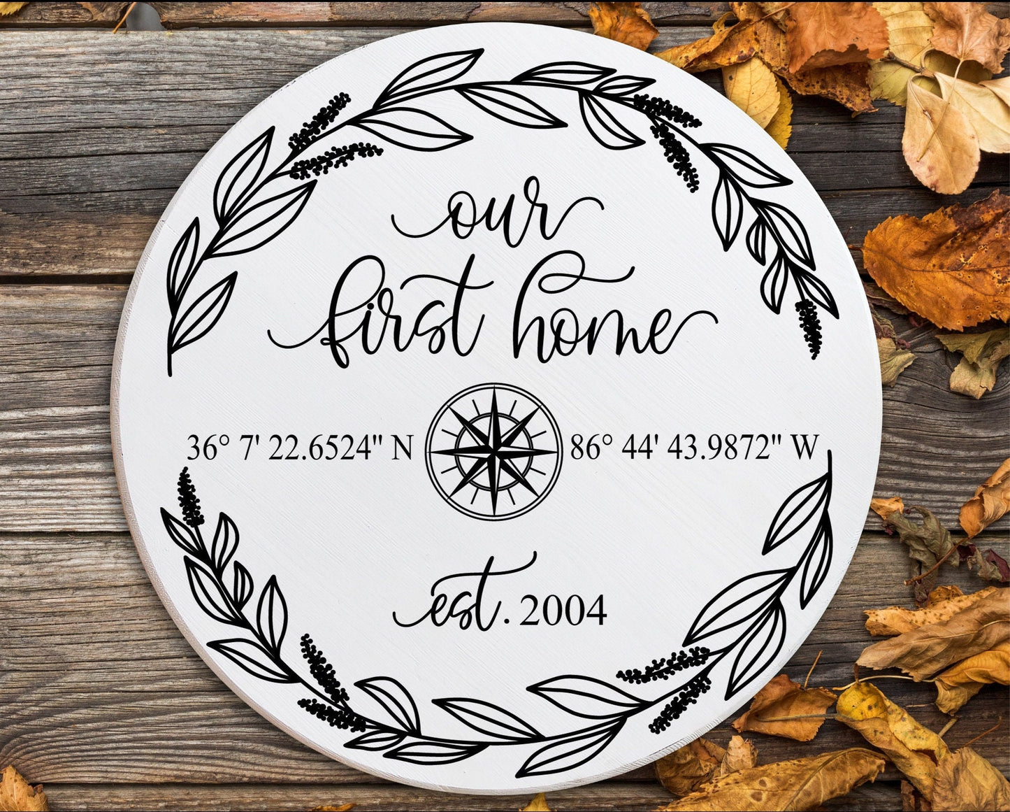 Our First Home Latitude Longitude GPS Coordinates Sign, Custom Wedding and Anniversary Gift, Closing Gift, Custom Address Established Sign