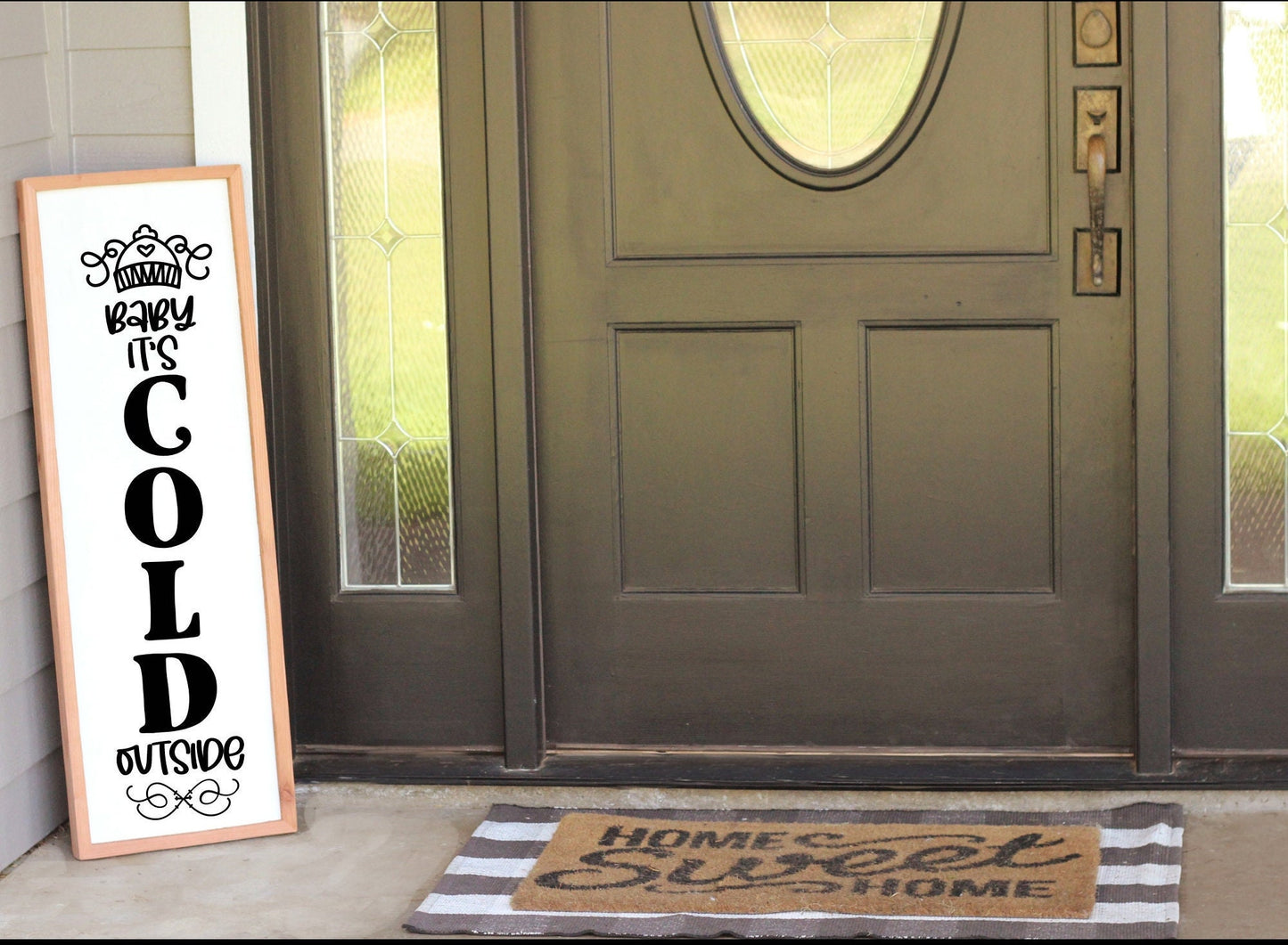 Baby It's Cold Outside Christmas Porch Sign, Porch Leaner, Christmas Decoration, Fall Porch Sign, Christmas Door Sign