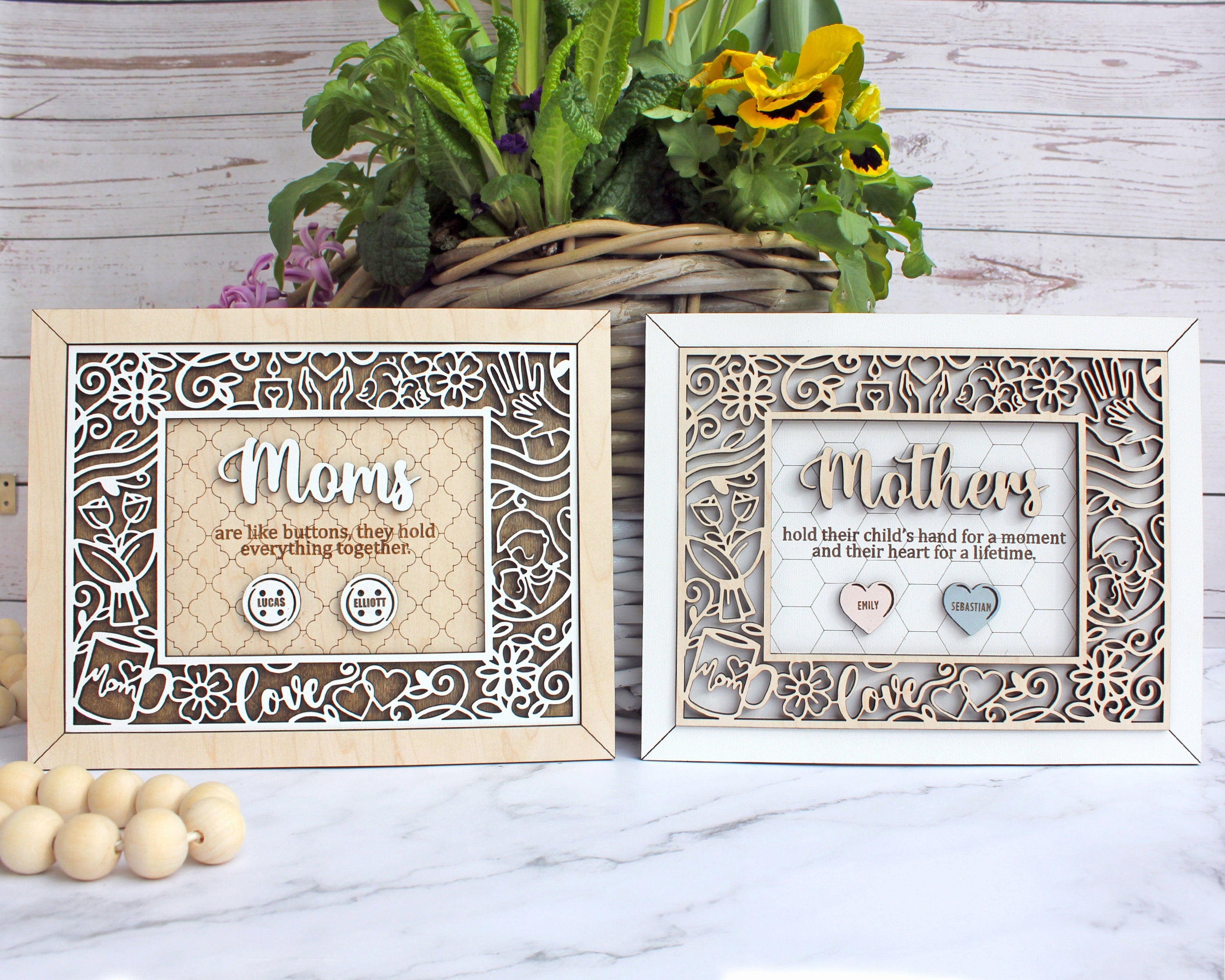 Mothers Day 3D Wall Hanging Decoration or Gift with Stand, Mum Birthday Gift, Grandparents, Gift from Kids, Personalized Mothers Day Gift