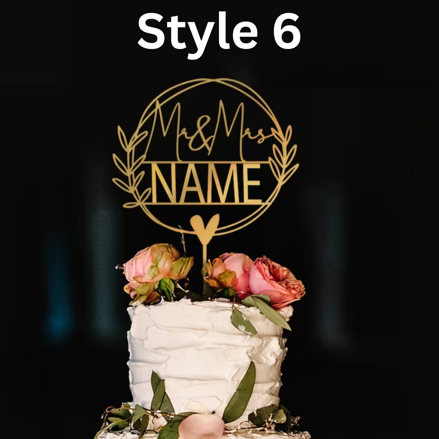 Rustic Wedding Cake Topper, Gold Mr Mrs Cake Topper, Personalized Anniversary Cake Topper, Custom Wedding Cake Topper, Wedding Cake Topper