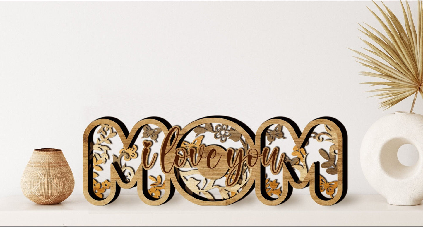 Custom 3D Laser Engraved Mother's Day Gift from Daughter Display - Ideal Mother-in-Law Gift for First Mother's Day