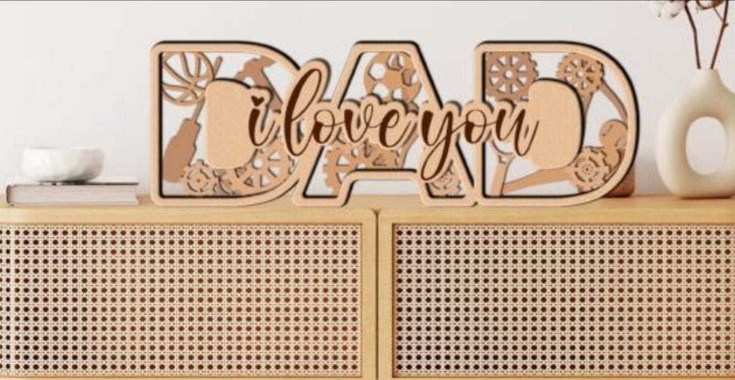Custom 3D Laser Engraved Father's Day Gift from Wife/Daughter/Son Display - Ideal Father-in-Law Gift for First Father's Day